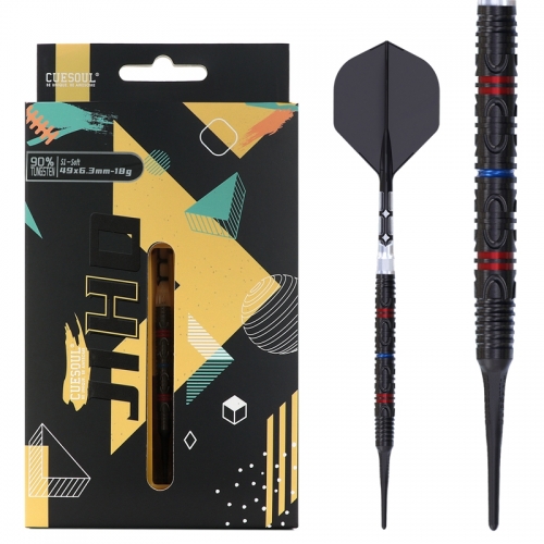 CUESOUL JIHO S1 18/20g Soft Tip 90% Tungsten Dart Set with Titanium Coated and Unifying ROST T19 Flight