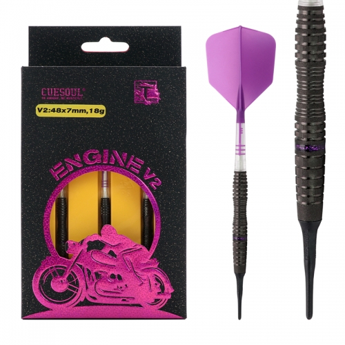 CUESOUL ENGINE V2 18/20g Soft Tip 90% Tungsten Dart Set with Oil Paint Finished and Unifying ROST T19 CARBON Flight