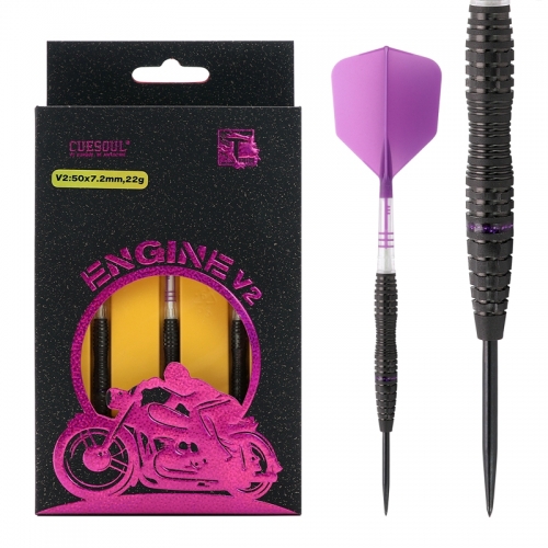  CUESOUL ENGINE V2 22g Steel Tip 90% Tungsten Dart Set with Oil Paint Finished and Unifying ROST T19 CARBON Flight