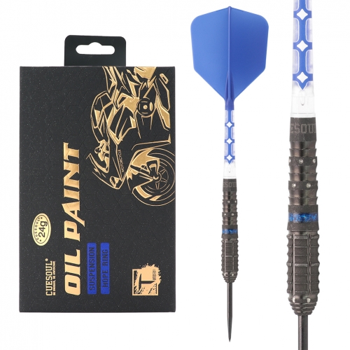 CUESOUL SUSPENSION 24g Steel Tip 90% Tungsten Dart Set with Oil Paint Finished and Unifying ROST T19 Flight