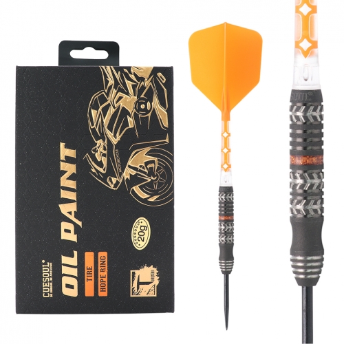 CUESOUL TIRE 20g Steel Tip 90% Tungsten Dart Set with Oil Paint Finished and Unifying ROST T19 Flight