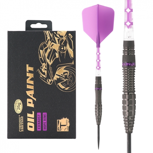 CUESOUL EXHAUST  25g Steel Tip 90% Tungsten Dart Set with Oil Paint Finished and Unifying ROST T19 Flight