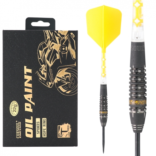 CUESOUL SPOKES 22g Steel Tip 90% Tungsten Dart Set with Oil Paint Finished and Unifying ROST T19 Flight