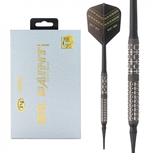 CUESOUL DRAFT BEER 21g Soft Tip 90% Tungsten Dart Set with Oil Paint Finished and Unifying ROST Flights