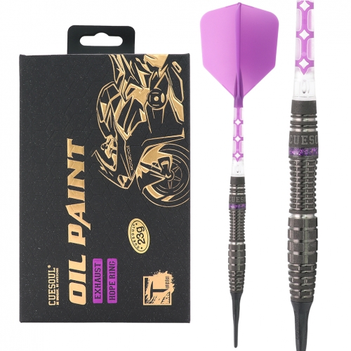 CUESOUL EXHAUST 19g/23g Soft Tip 90% Tungsten Dart Set with Oil Paint Finished and Unifying ROST T19 Flight
