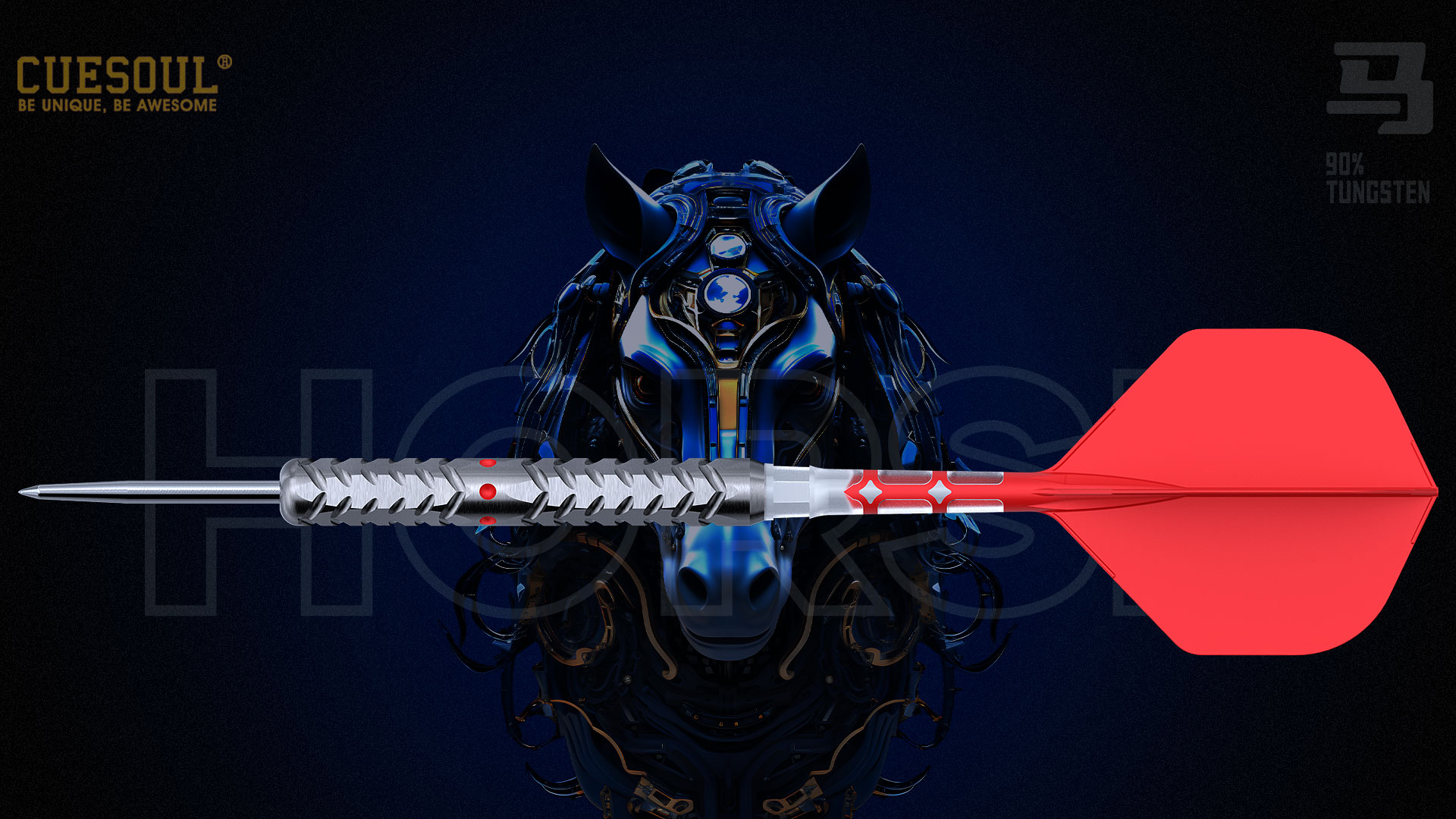 CUESOUL Chinese Zodiac Tiger 20g Soft Tip 90% Tungsteno Dart Set Con Rivestito In Titanio E Integrato ROST T19 Flight - 6