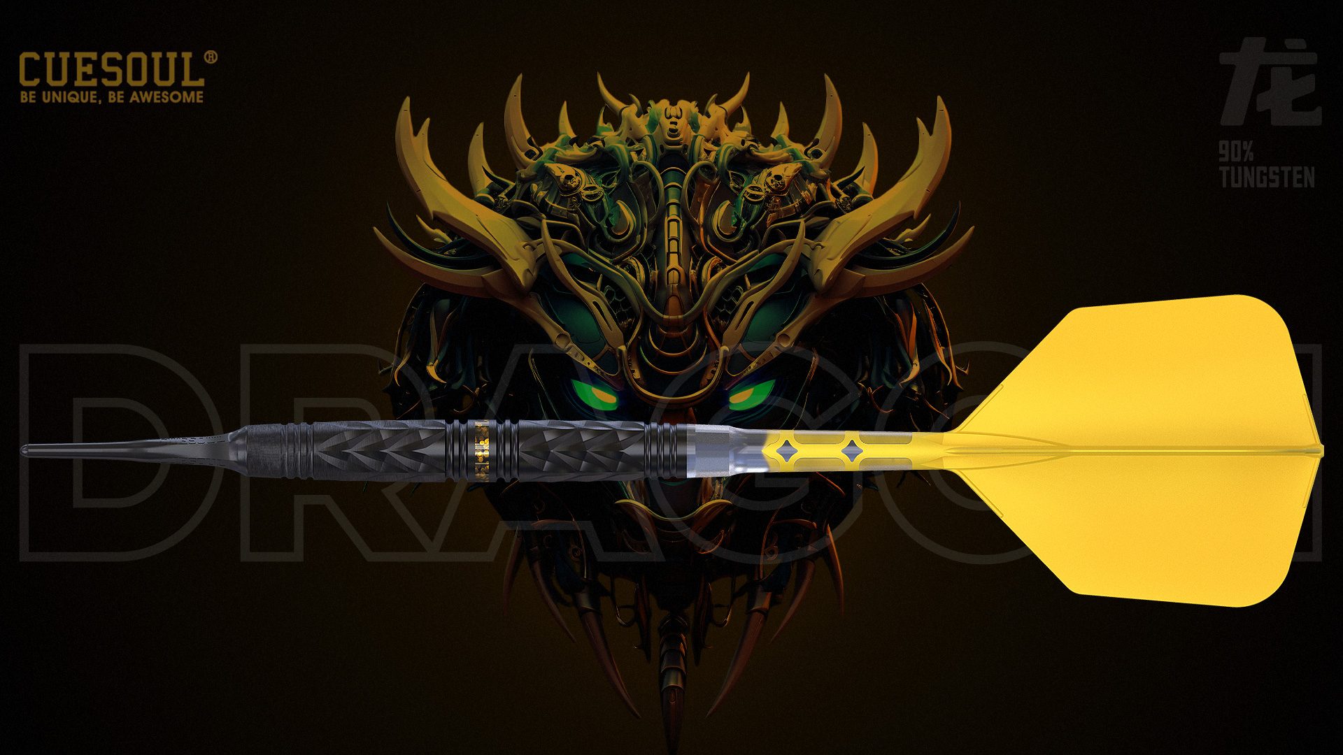 CUESOUL Chinese Zodiac DRAGON 19g Soft Tip 90% Tungsten Dart Set