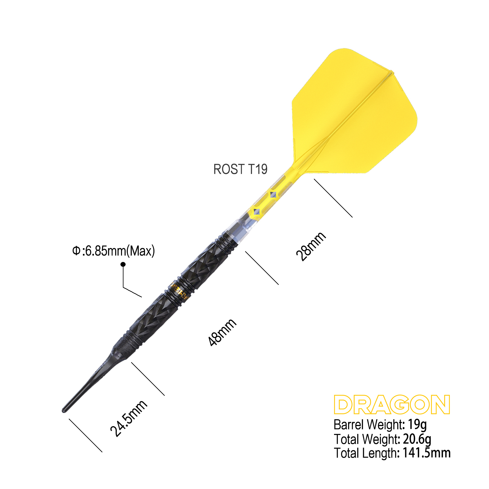 CUESOUL Chinese Zodiac DRAGON 19g Soft Tip 90% Tungsten Dart Set