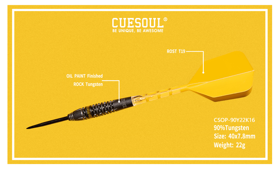 CUESOUL SPOKES-MOTORCYCLE 22g Steel Tip 90% Tungsten Dart Set with