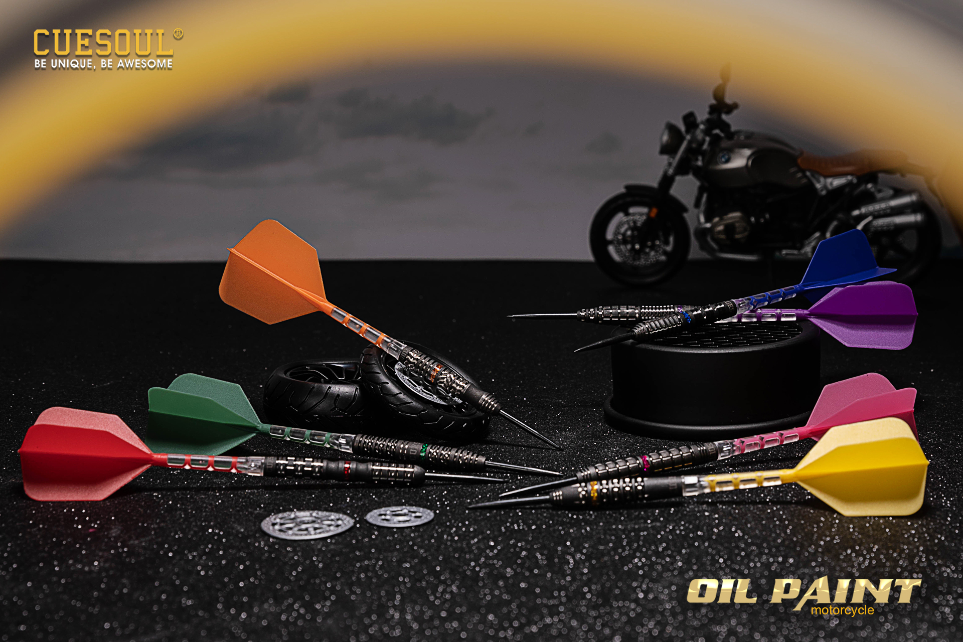 CUESOUL BRAKE DISC-MOTORCYCLE 21g Steel Tip 90% Tungsten Dart Set