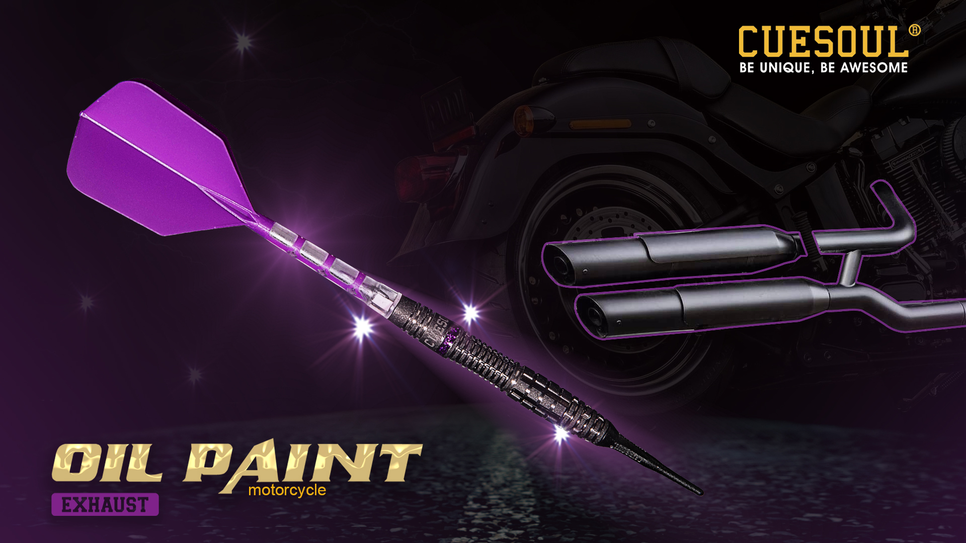 CUESOUL EXHAUST-MOTORCYCLE 19g/23g Soft Tip 90% Tungsten Dart Set