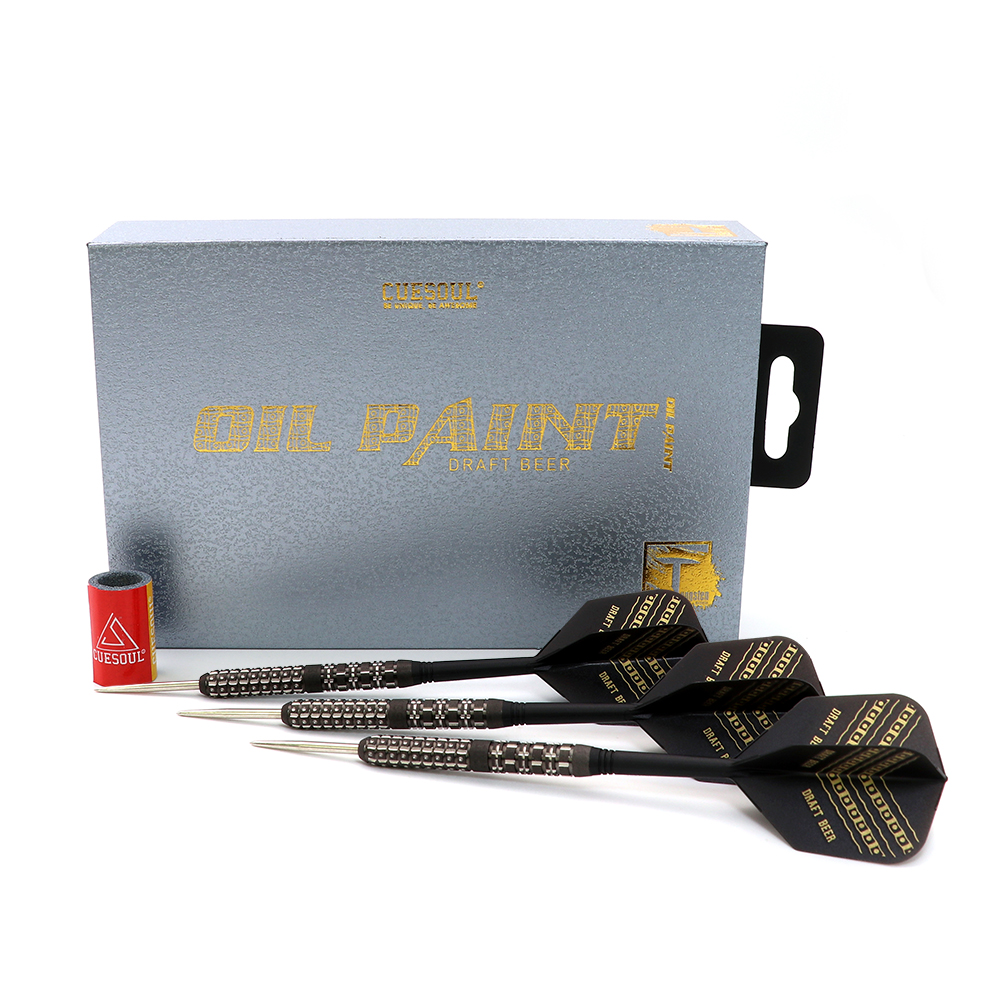 CUESOUL Black Scorpion 16g Soft Tip Darts Set - Brass Barrels With Unique Flights, Includes Slim Case