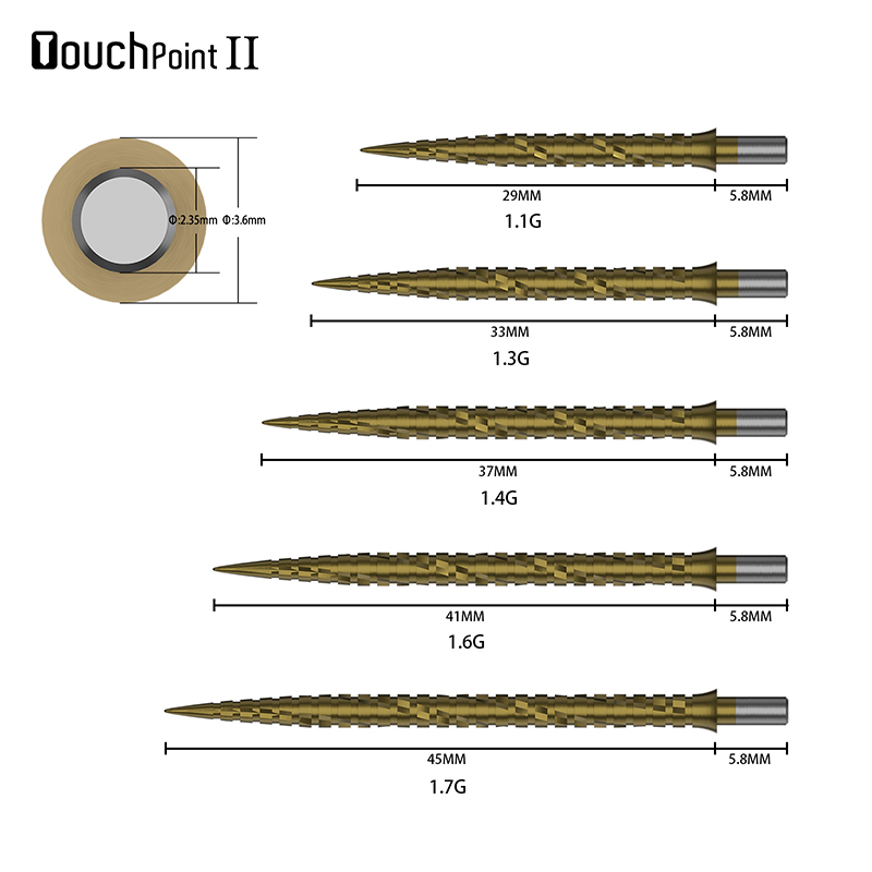 ESOUL TOUCH POINT II-Pointe de rechange en acier, 38.81mm, lot de 3 pièces 18 ESOUL TOUCH POINT II-Pointe de rechange en acier, 38.81mm, lot de 3 pièces 18