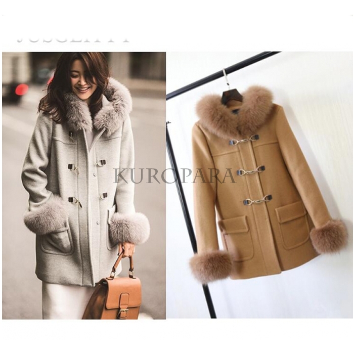 美品✨ジャスグリッティー　ダッフルコート　カシミヤ　フォックスファー　ネイビー アウトレット ショップ 通販ファッション - 【ジャス