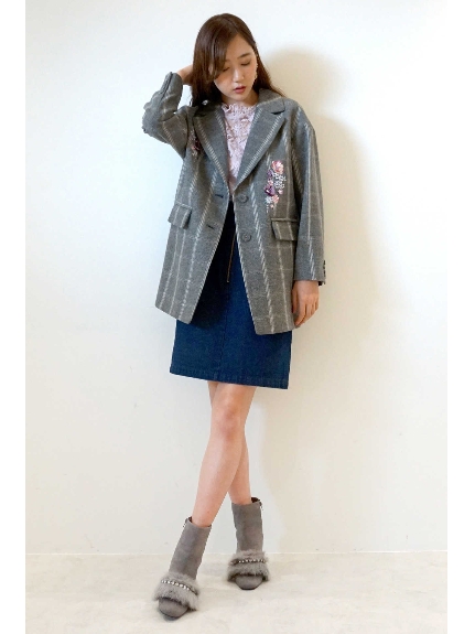 アンクル チェック フローラル ジャケット,レディース服(カテゴリ)
