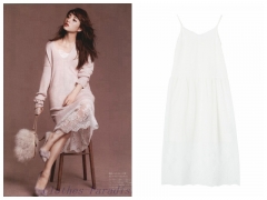石原さとみ着用 MOMA ブラウス  レース ホワイト sweet石原さとみさん着用】レース切替インナーキャミワンピース