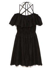 お花刺繍オフショルワンピース ワンピース レディース 春 夏 オフショルダー 半袖 ノースリーブ 花柄 刺繍 ミニワンピース ミニ丈 フレアスカート フレア 2way レディース服 カテゴリ