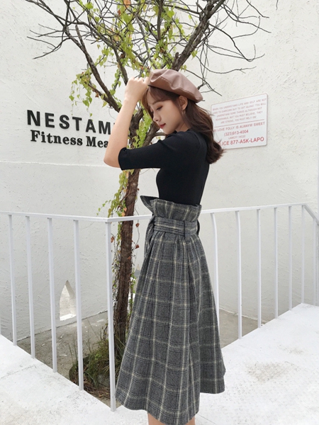 SNIDEL ニットドッキングワンピース