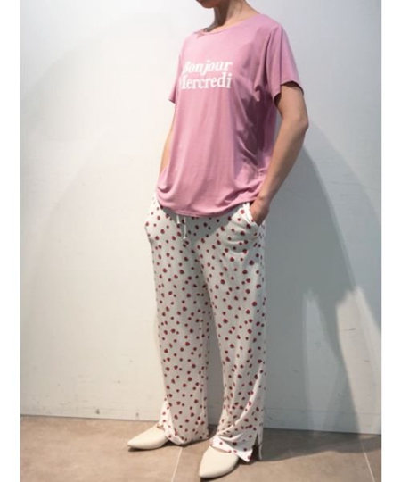 レーヨンロゴTシャツ&レーヨンモチーフロングパンツ,レディース服 ...