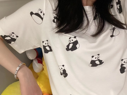 【ONLINE限定】パンダ柄Tシャツ＋ショートパンツSET