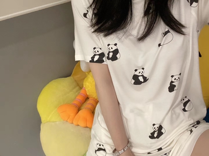 パンダTシャツ＆ショートパンツ＆巾着SET