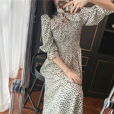 デコルテドットドレス / decollete dot dress セール】デコルテドットドレス / decollete dot dress（ドレス