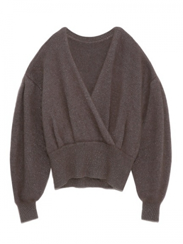 SNIDEL - スナイデル♡ラメラクーンプルオーバー SNIDEL（スナイデル）の「ラメラクーンカシュクールニットプル