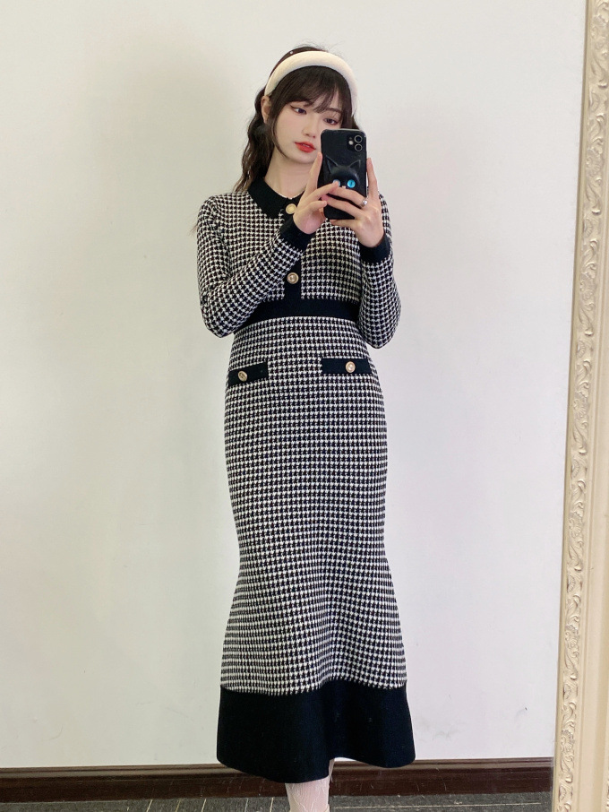 Buckingham Houndstooth Knit Dress