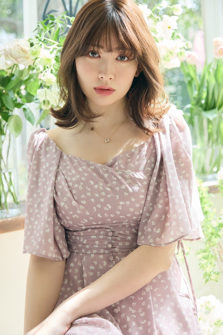 ハーリップトゥherlipto・Heart Petal Midi Dress ブルー - ロング