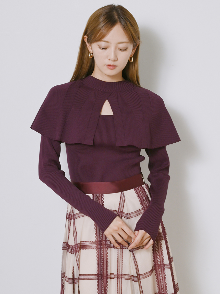 snidel Sustainable 2wayケープニットプルオーバー