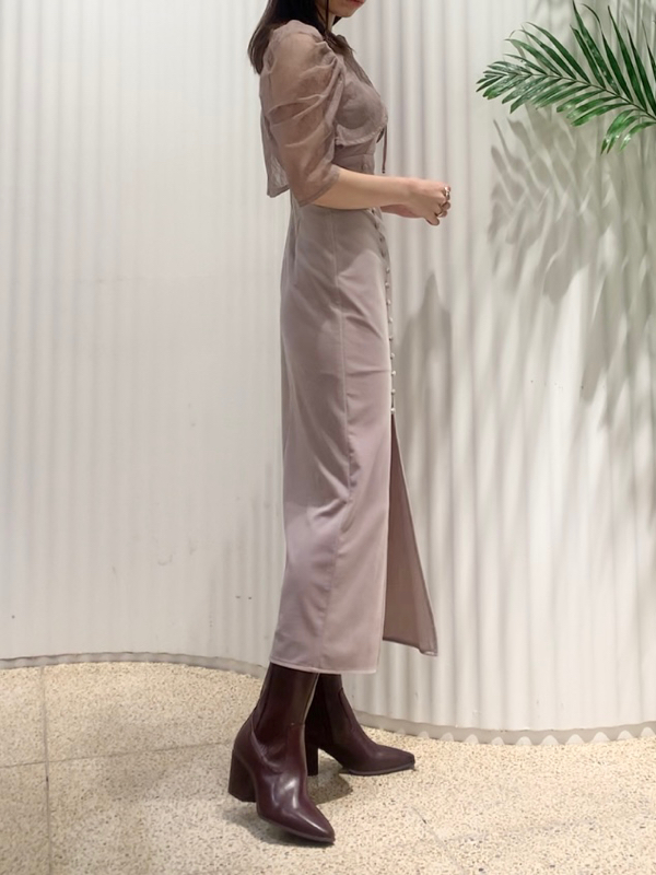 snidel レースボレロレイヤードタイトスリットワンピ レースボレロ  