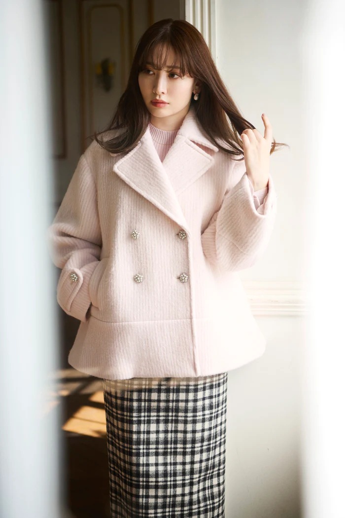 Herlipto Odette Wool-Blend Coat+apple-en.jp