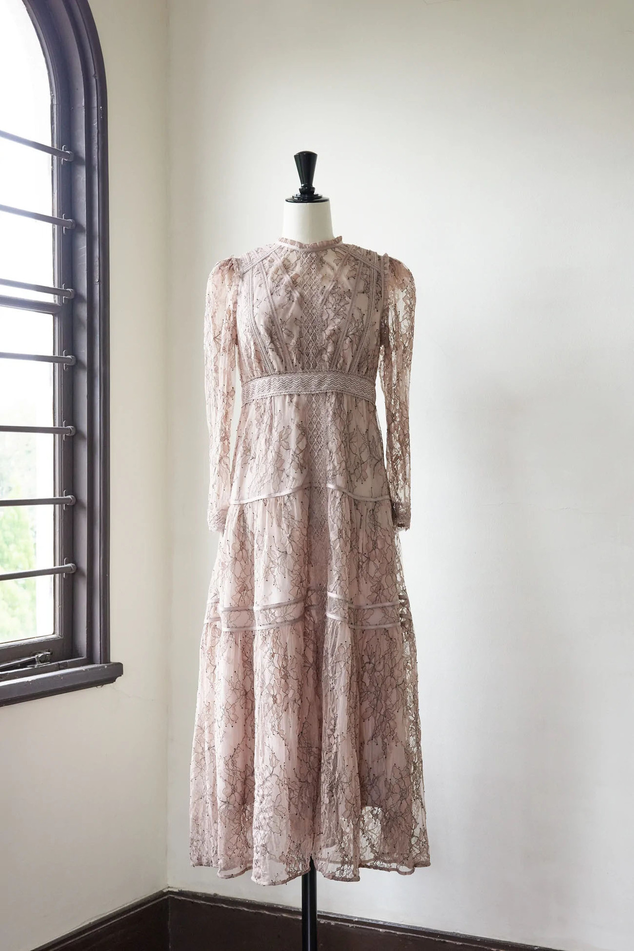 herlipto Jupiter Lace-Trimming Dress - ロングワンピース