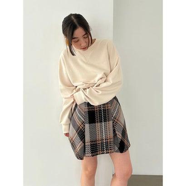 10月末入荷予定 SNIDEL ロービングチェックミニスカート