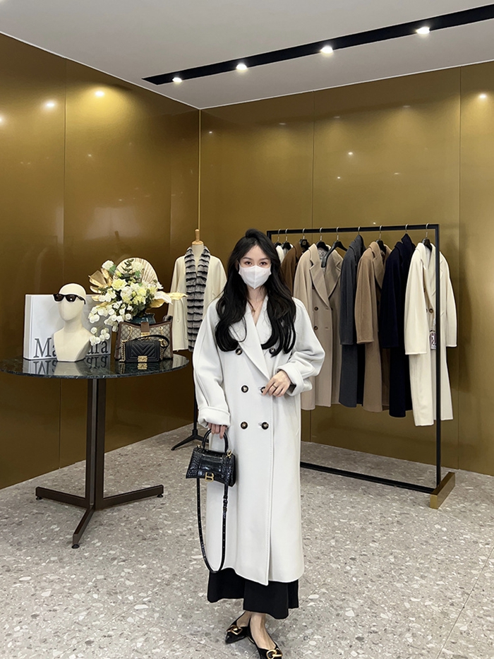 マックスマーラ MADAME カシミヤ ウール ダブルブレスト ベルト  