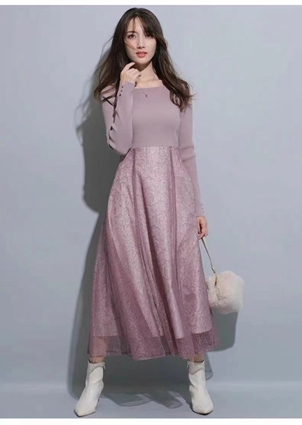 レースドッキングワンピース Apuweiser-riche同型 