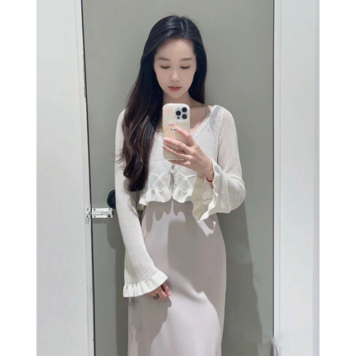 SNIDEL SWNO241110クロシェカーディガン&サテンキャミワンピース 90134efd03.jpg.500x500.jpg