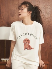 gelato pique DOG柄ワンポイントTシャツ&DOG柄ロングパンツ SET