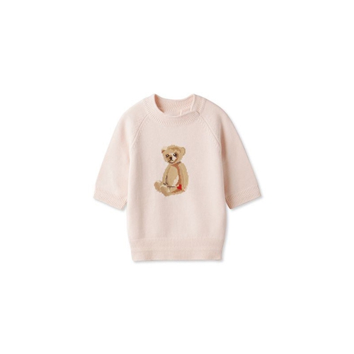 Lily Brown Lily Bearハートモチーフニット リリーベアーピンク Lily Brown/リリーブラウン Lily Bearハートモチーフニット 半袖