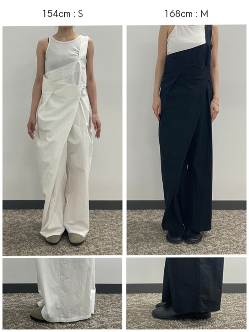 新品　2024SS etre tokyo ワンショルダーラップワイドパンツ ETRE TOKYO/エトレトウキョウ同型 ワンショルダーラップワイドパンツ