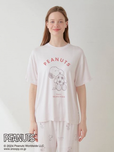 ジェラートピケ　PEANUTS ワンポイントTシャツ＆ジェラート柄ロングパンツ 新品 ジェラートピケ スヌーピー ワンポイントTシャツ