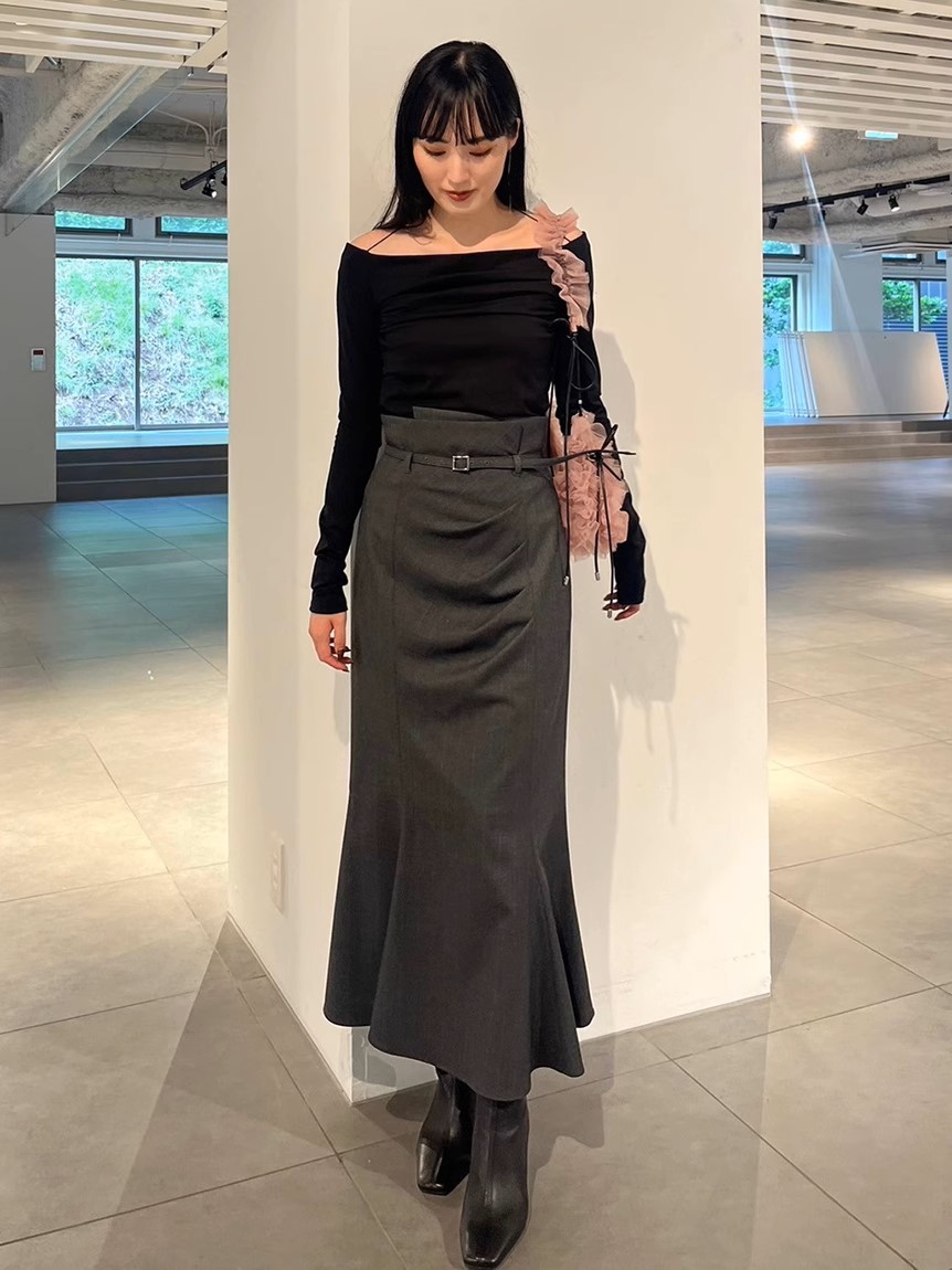 美品FRAY I.D フレイアイディー マーメイド ロングスカート 1/M 黒 楽天市場】フレイアイディー FRAY I.D デニムイレヘムマーメイド