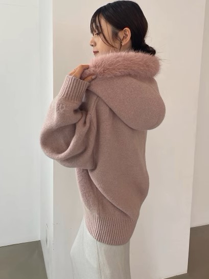 SNIDEL同型 ファーニットフーディ