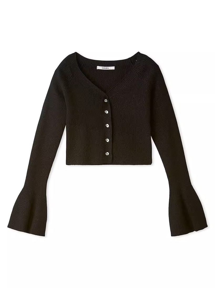 11月中旬入荷予定 SNIDEL同型 クロップドフレアスリーブカーディガン