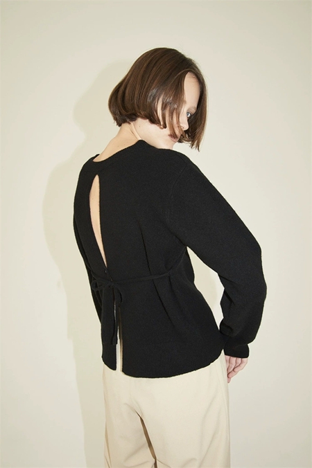 Suzu×CLANE同型 W FACE CENTER SLIT KNIT TOPS