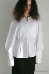 スモッキングオフショルチュニック+レースシフォンショートパンツ  