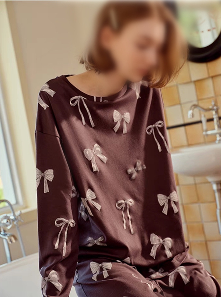 ジェラート ピケ リボン柄プルオーバー＆ロングパンツ