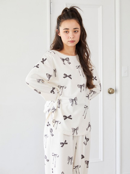 ジェラート ピケ リボン柄プルオーバー＆ロングパンツ