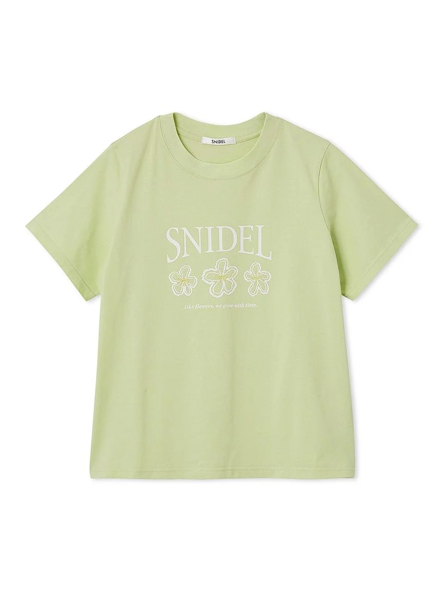 SNIDEL - BOUQUET OF JOY スナイデル SNIDEL ロゴフラワーTシャツ BOUQUET OF JOY】SNIDELロゴフラワーTシャツ