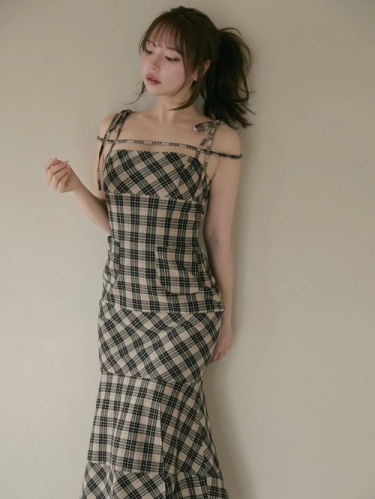 andmary Cecily check long dress 【新品タグ付き】 andmary Cecily check long dress - メルカリ